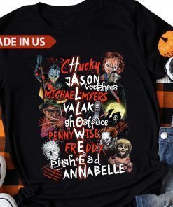 Characters Friends Horror Characters Horror Movie Killers Gift Shirts