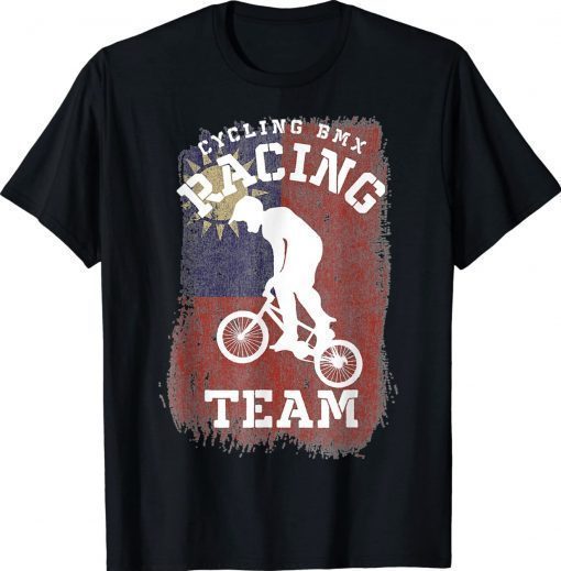 BMX Bike Taiwan Flag Biking Cycling Racing BMX Vintage TShirt