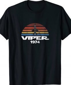 Vintage F-16 Viper Fighter Jet Distressed Sunset TShirt