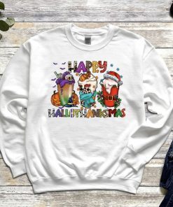 Happy Hallothanksmas Fall Coffee Thanksgiving Pumpkin 2023 T-Shirt