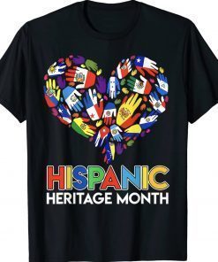 Hispanic Heritage Month Latino Countries Flags Heart Vintage TShirt