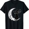 Vintage Moon Halloween Scary Black Cat Costume Witch Hat Shirts