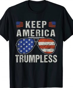 American Flag Sunglasses Keep America Trumpless Vintage TShirt