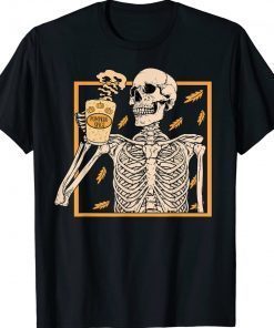 Vintage Halloween Skeleton Pumpkin Spice Latte Syrup Creamer Unisex Shirts