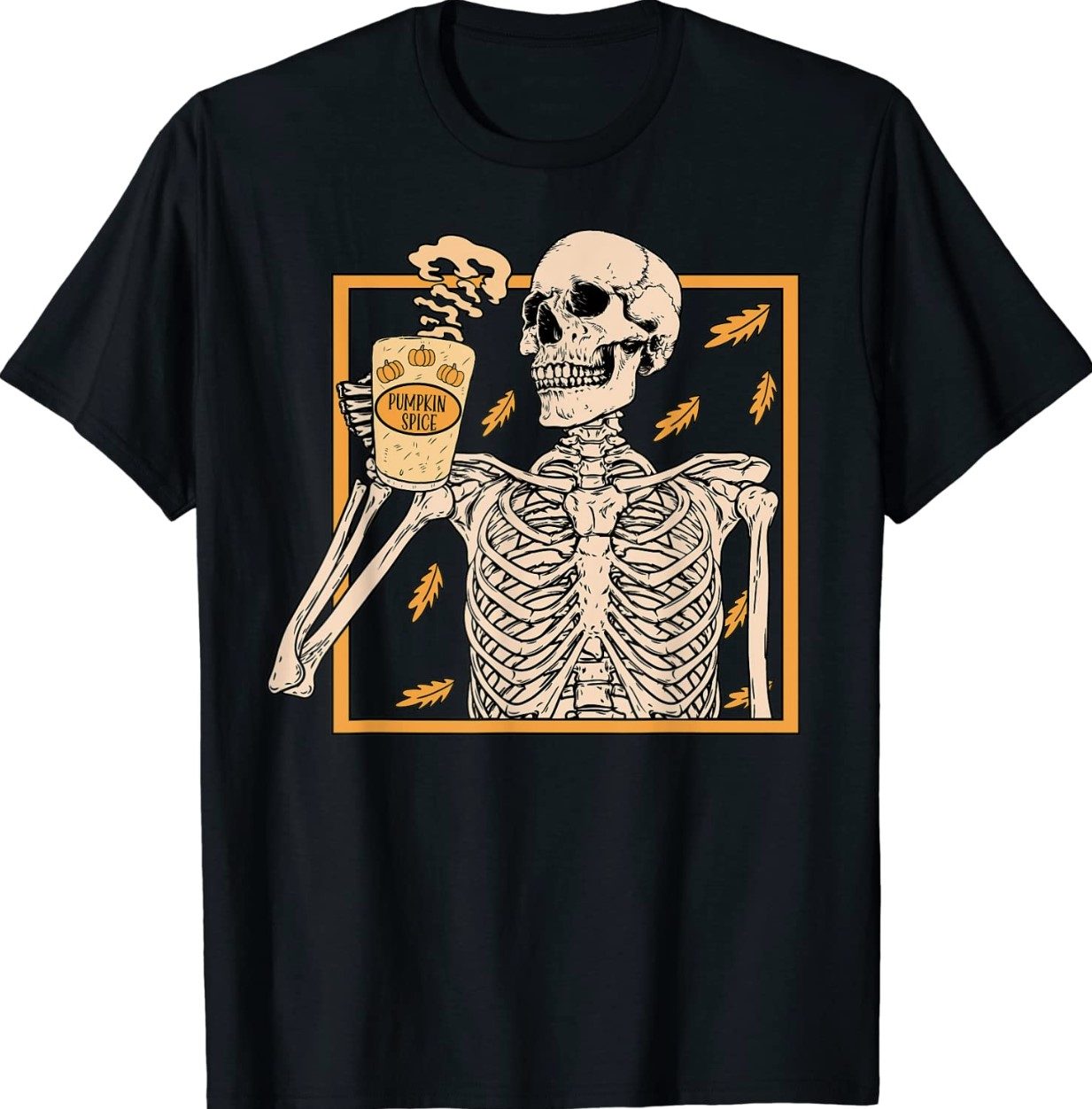 Vintage Halloween Skeleton Pumpkin Spice Latte Syrup Creamer Unisex Shirts