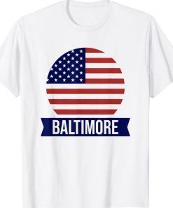 BALTIMORE USA American Place Name US Flag TShirt