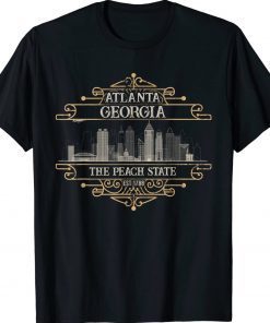 Atlanta Georgia Skyline Sketch State Capital Facts Gift Shirts