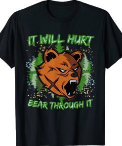 VanMoore Bear Through It Will Hurt Gym Oversized Vintage TShirt