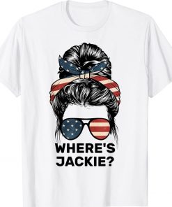 Where's Jackie Messy Bun American Flag Vintage TShirt