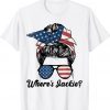 Where's Jackie Messy Bun American Flag Anti-Biden 2024 TShirt