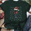 Wine With Christmas Hat Christmas Snowflakes Winter Unisex TShirt