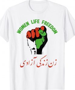 Women Life Freedom in Farsi Iran Zan Zendegi Azadi Unisex TShirt