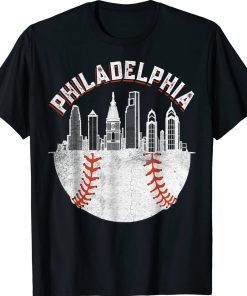Vintage Philadelphia Baseball Skyline Retro Philly Cityscap Unisex TShirt