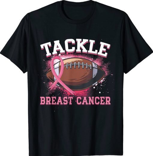 Tackle Football Pink Ribbon Breast Cancer Awareness Classic Shirts
