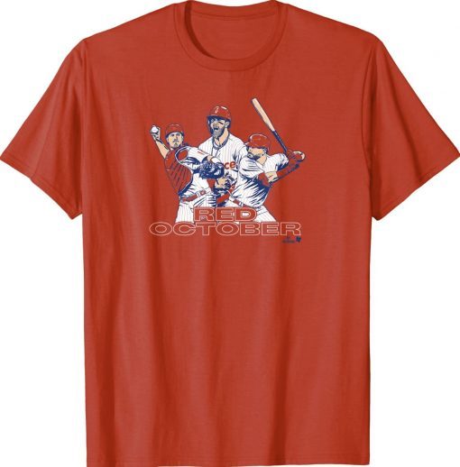 Harper Schwarber and Realmuto Red October Philly Baseball 2023 Shirts