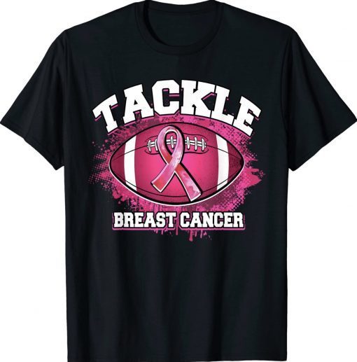 Tackle Football Pink Ribbon Breast Cancer Awareness Unisex TShirt