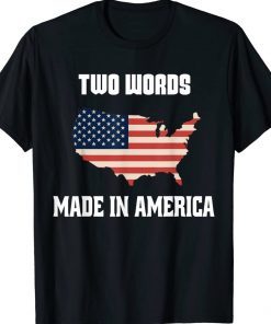 Vintage Two Words Made In America Biden Anti Joe US Flag TShirt