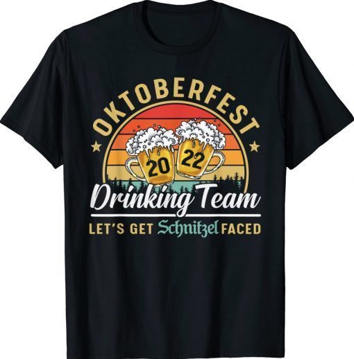 Oktoberfest 2022 Drinking Team Let's Get Schnitzel Face Unisex TShirt