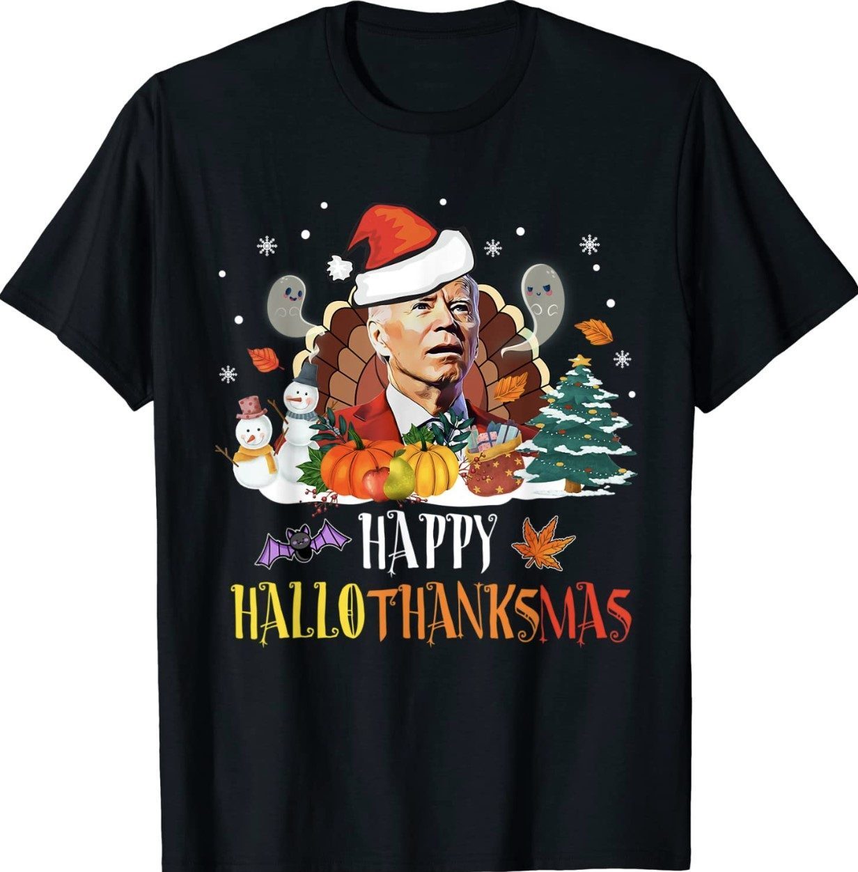 Biden Confused Happy Hallothanksmas Merry Halloween Gift Shirts