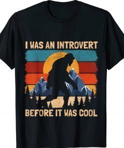 Bigfoot Sasquatch Retro Sunset Introvert Vintage Shirts