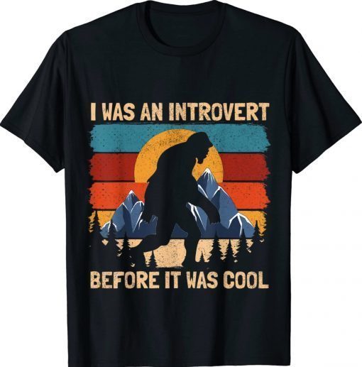 Bigfoot Sasquatch Retro Sunset Introvert Vintage Shirts