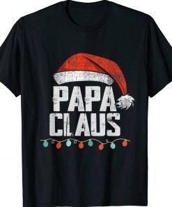 Papa Claus Christmas Pajama Family Matching Xmas Light Unisex TShirt