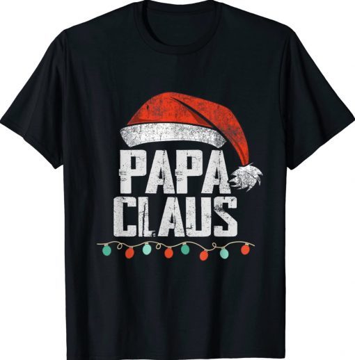 Papa Claus Christmas Pajama Family Matching Xmas Light Unisex TShirt
