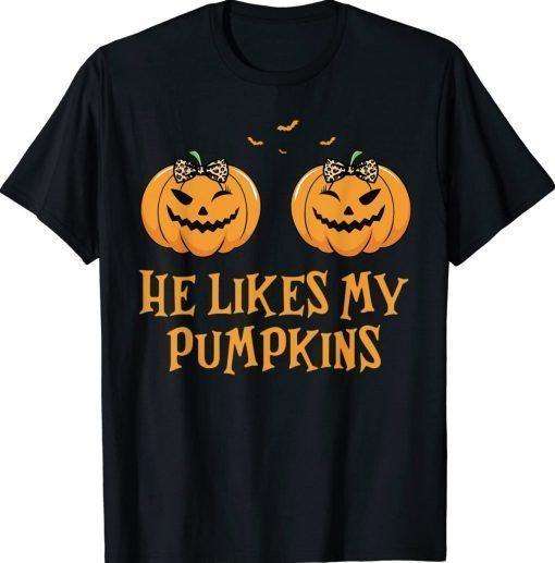 He Likes My Pumpkins She Likes My Broomstick Halloween Unisex TShirt