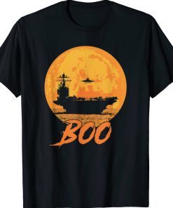 Boo Carrier Aircraft Halloween For Military Navy Vintage Shirt