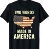 Two Words Made In America American Flag Joe Biden 2024 TShirt