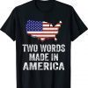 Two Words Made In America USA Flag Gift Shirts
