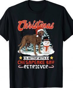 Christmas Is Better With A Chesapeake Bay Retriever Tree Vintage TShirt