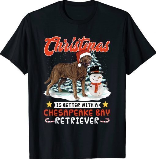 Christmas Is Better With A Chesapeake Bay Retriever Tree Vintage TShirt