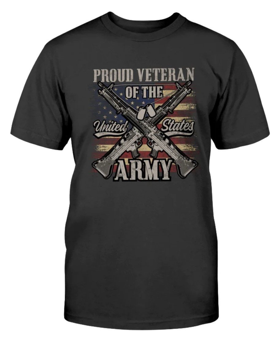 Proud Veteran Of The Unites States Army Flag Unisex Shirts - Reviewtees