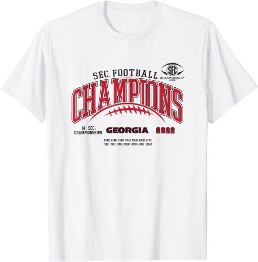 Georgia Bulldogs SEC Champs 2022 Laces Logo Shirts