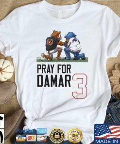 Who Dey Mascot And Billy Buffalo Mascot Pray For Damar Hamlin Official Shirt