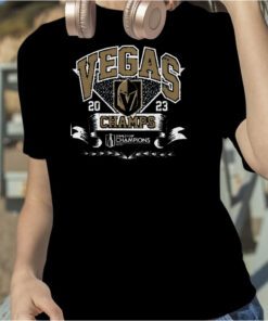 Vegas Golden Knights Majestic Threads 2023 Stanley Cup Champions Ringer Tri Blend Tee Shirt