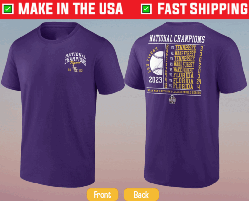 Purple LSU Tigers Geauxmaha Baseball World Series Champions 2023 Shirts