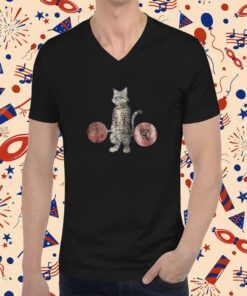 Deadlifting Tabby Cat Gift T-Shirt