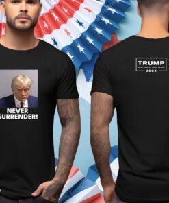 Trump Never Surrender Black Mug