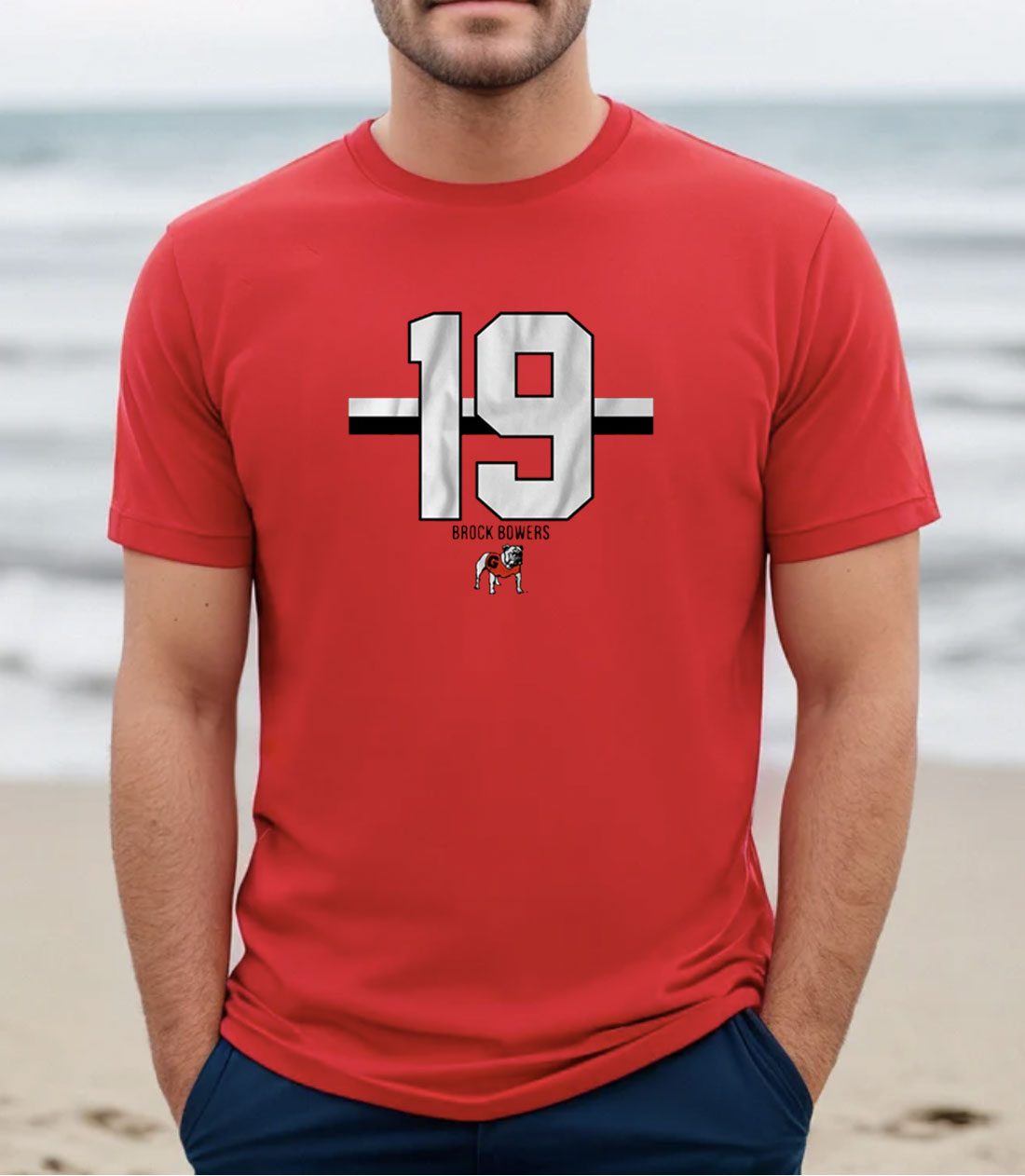 Georgia Football: Brock Bowers 19, Adult T-Shirt / Extra Large - College Football - Sports Fan Gear | BreakingT