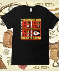 Kansas City Chiefs 14-3 Regular Season Record Super Bowl Lvii Champions 2023 T-Shirt