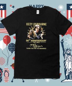 Ozzy Osbourne 56th Anniversary 1967-2023 Thank You For The Memories Signatures Tee Shirt