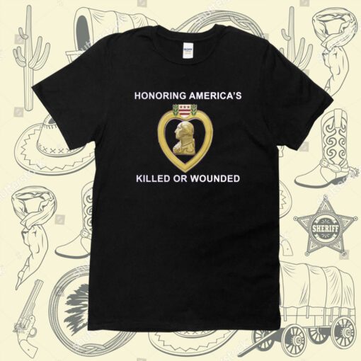 Purple Heart Flag Honoring Americas Killed Or Wounded Shirt