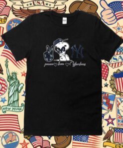 Snoopy Peace Love New York Yankees Shirt