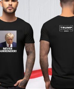 Trump 2024 Never Surrender Black Long Sleeve Tee