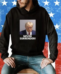 Trump Never Surrender Lady’s Cropped Hoodie Shirt