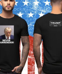 Trump Never Surrender Lady’s Cropped Hoodie Shirt