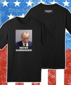 Trump Never Surrender Lady’s Cropped Hoodie Shirt