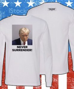 Trump Never Surrender Lady’s Cropped Hoodie Shirt